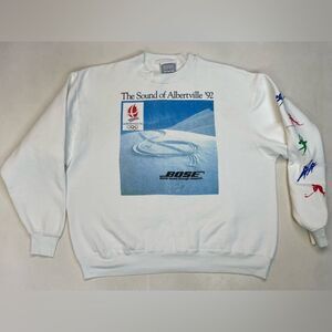 VINTAGE Bose XVI Winter Olympic Games Albertville 1992 Sweatshirt Men XL USA 90s